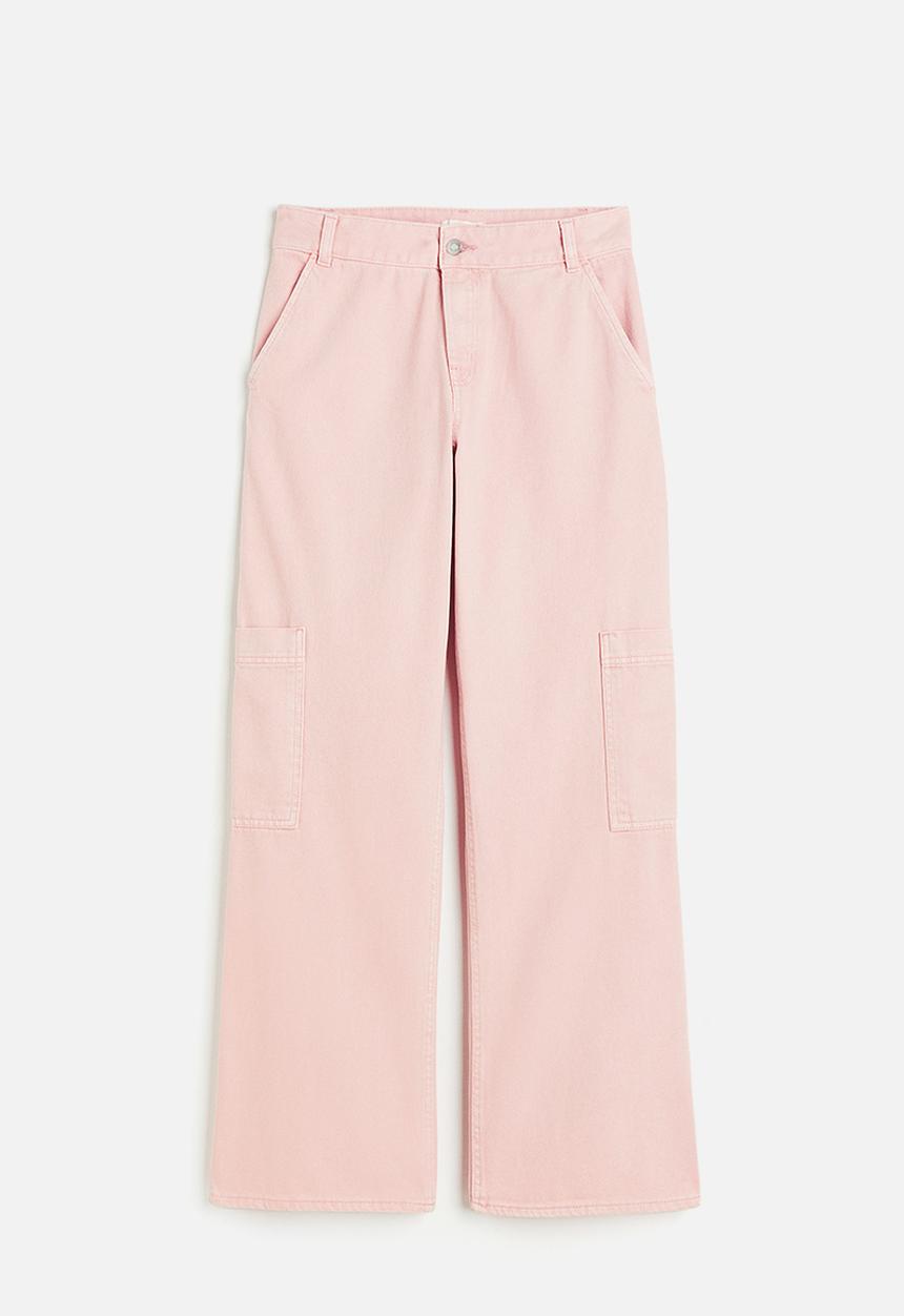 H&M - Wide cargo trousers - light pink
