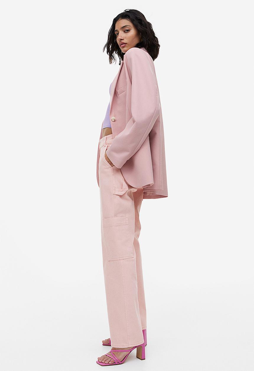 H&M - Wide cargo trousers - light pink