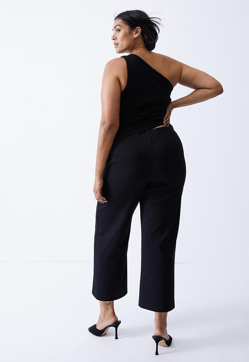 H&M - Wide tailored trousers - black