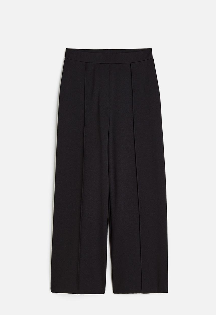 H&M - Wide tailored trousers - black