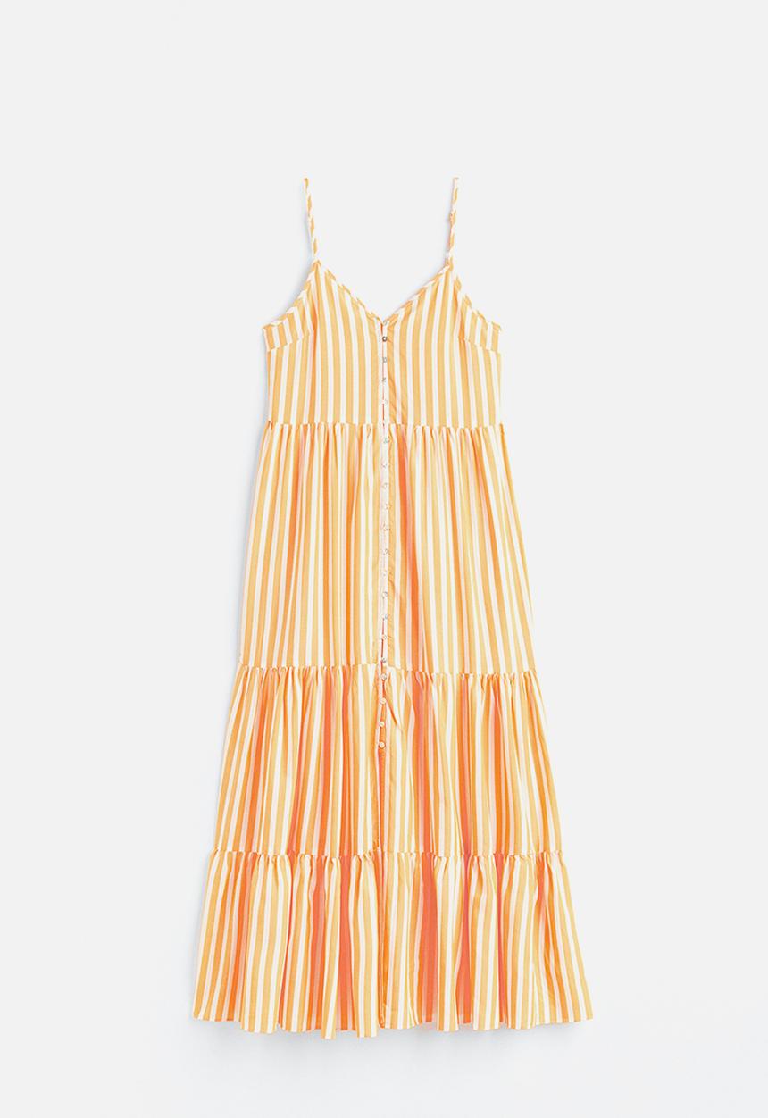 H&M - Viscose-blend dress - orange/striped