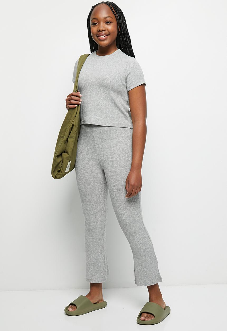 Pop Candy - Tee & flare legging set - grey