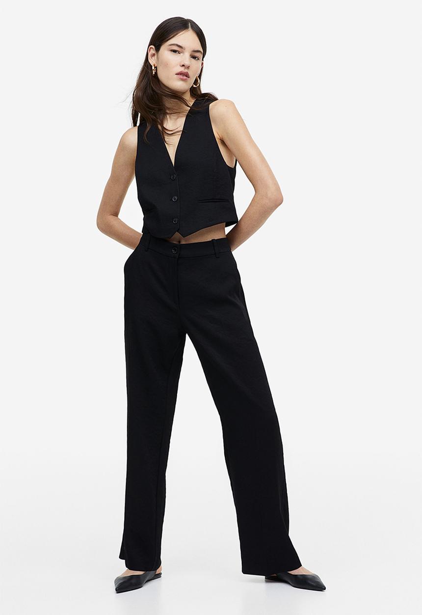 H&M - Straight trousers - black
