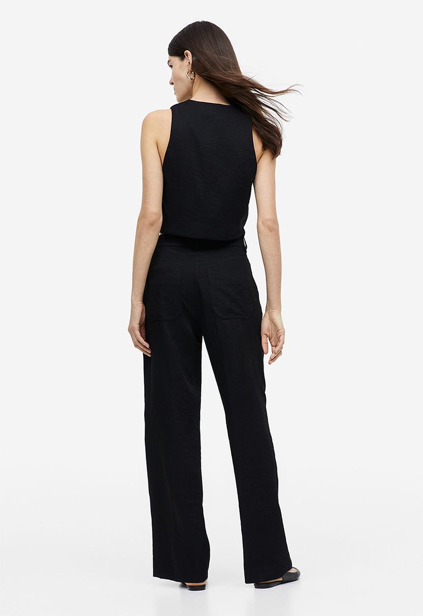H&M - Straight trousers - black