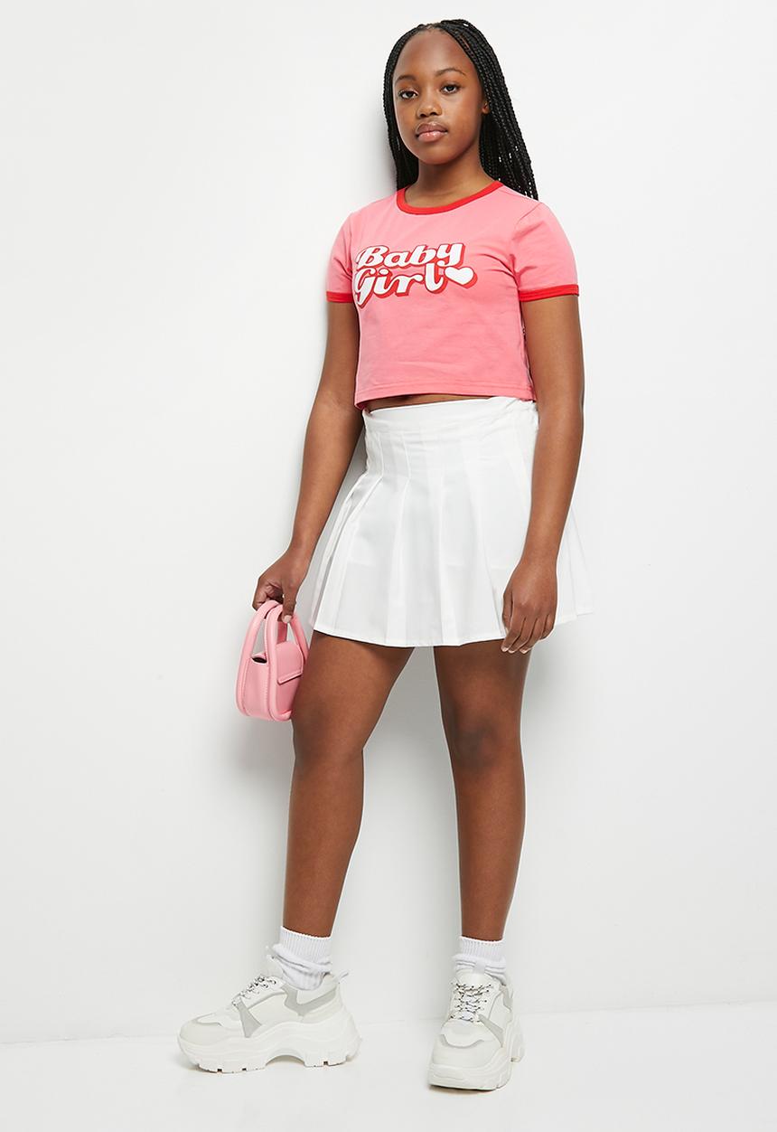 Pop Candy - Girls pleated skirt - white