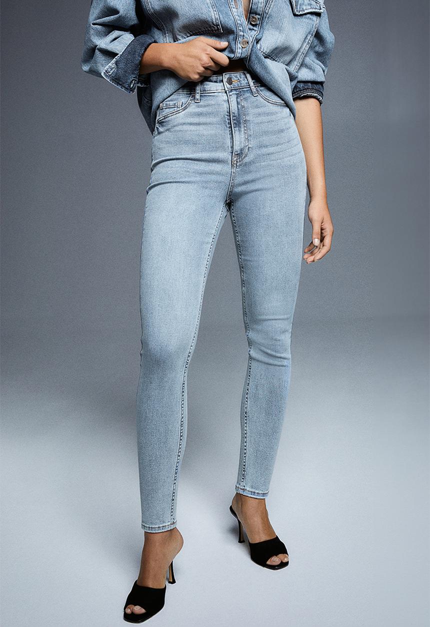 H&M - Ultra high ankle jeggings - light denim blue