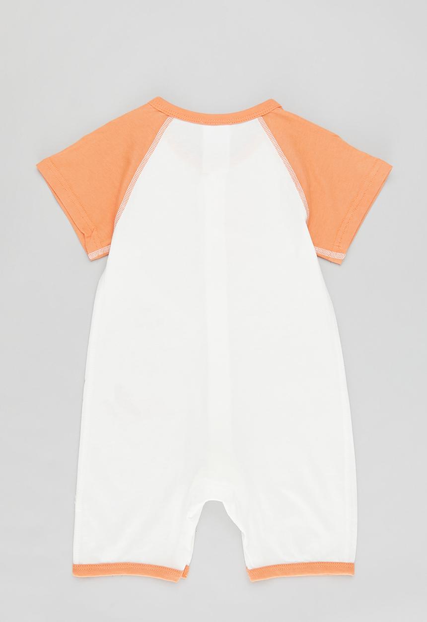 Pop Candy - Printed romper - orange & white