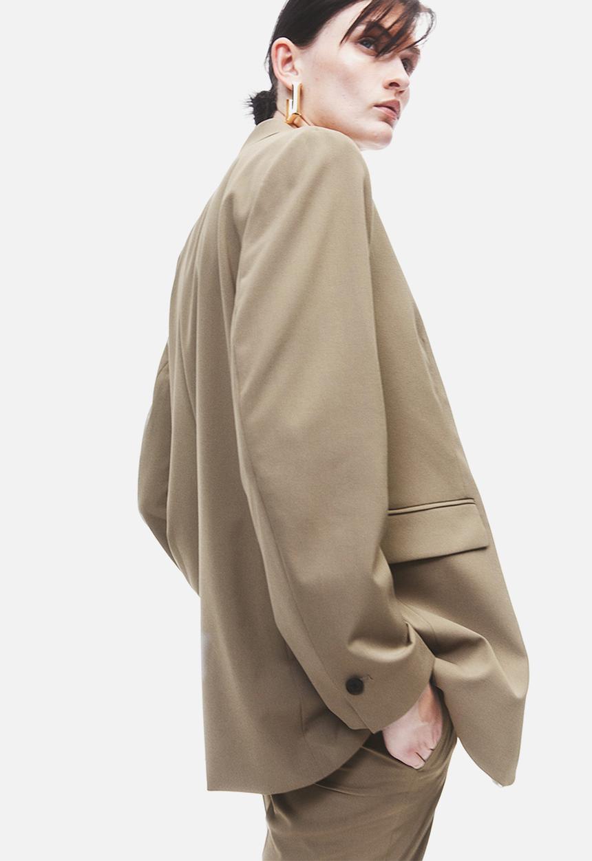 H&M - Single-breasted jacket - khaki green 