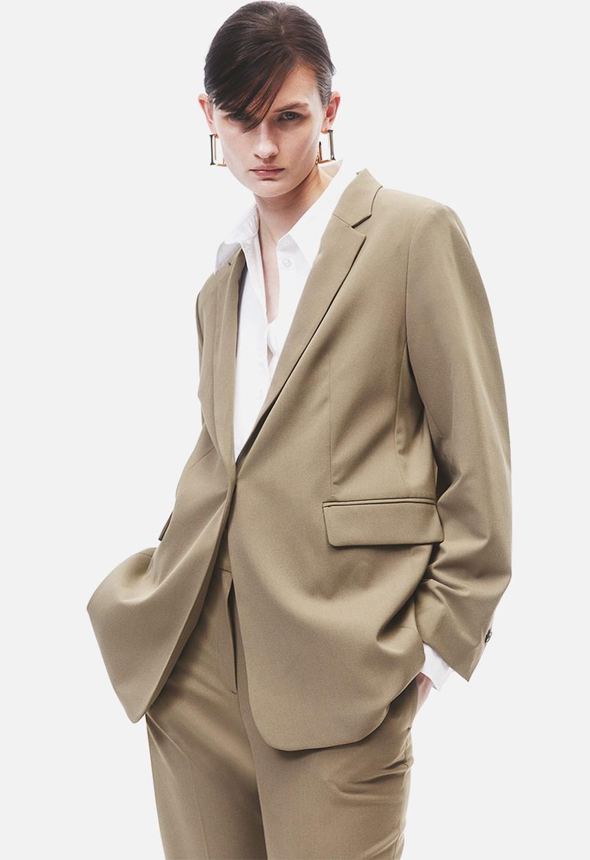 H&M - Single-breasted jacket - khaki green 