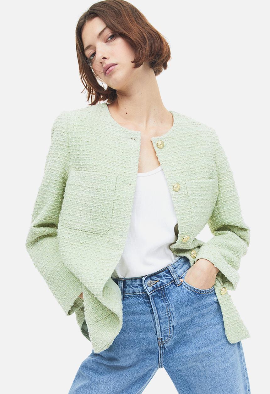 H&M - Bouclé jacket - pistachio green