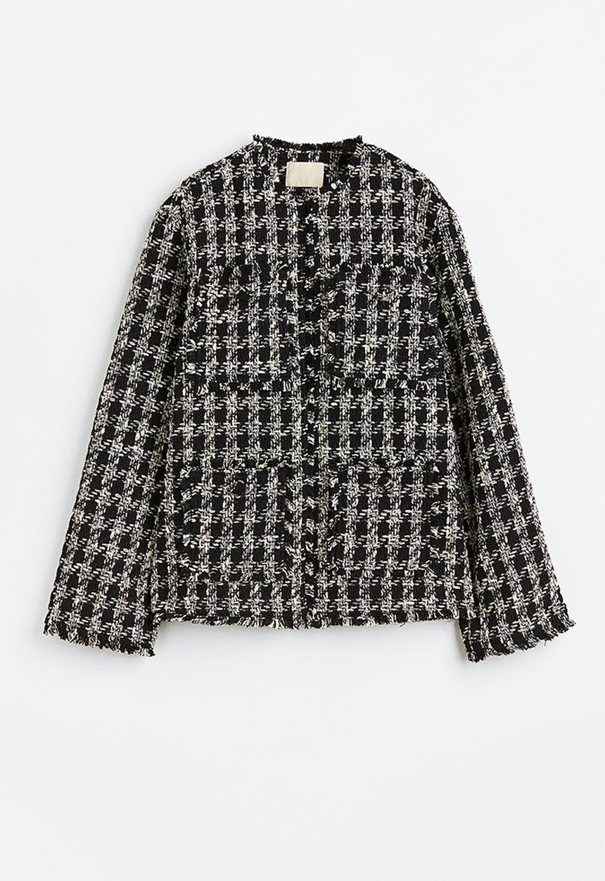 H&M - Bouclé jacket - black/checked 