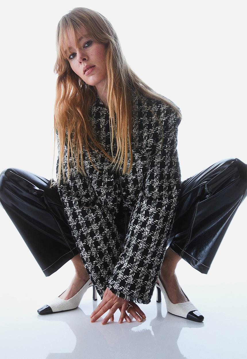 H&M - Bouclé jacket - black/checked 