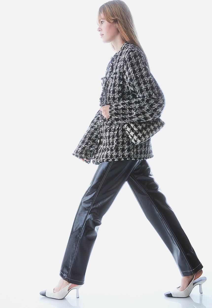 H&M - Bouclé jacket - black/checked 