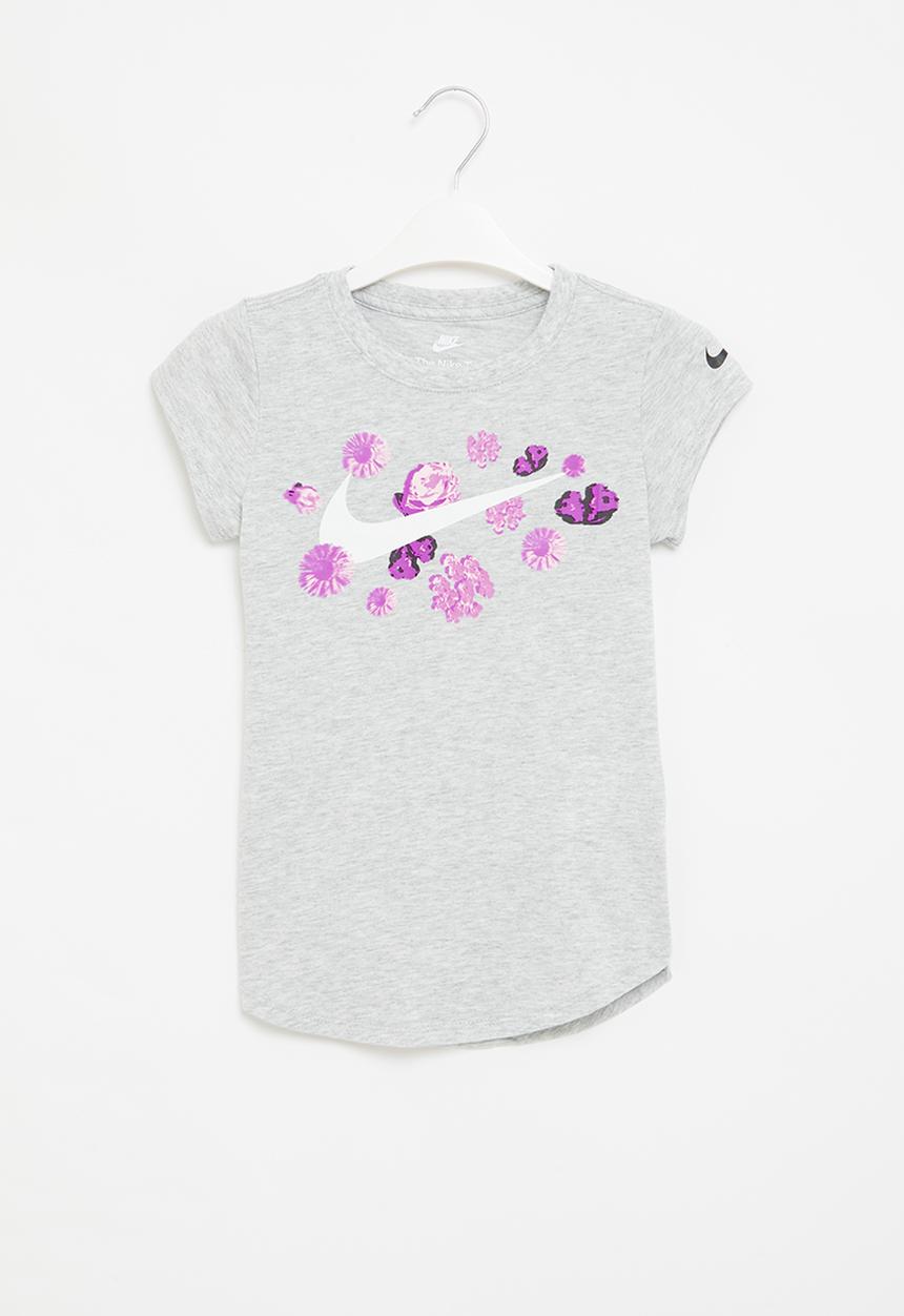 Nike - Nkg floral futura tee - light smoke gray heather