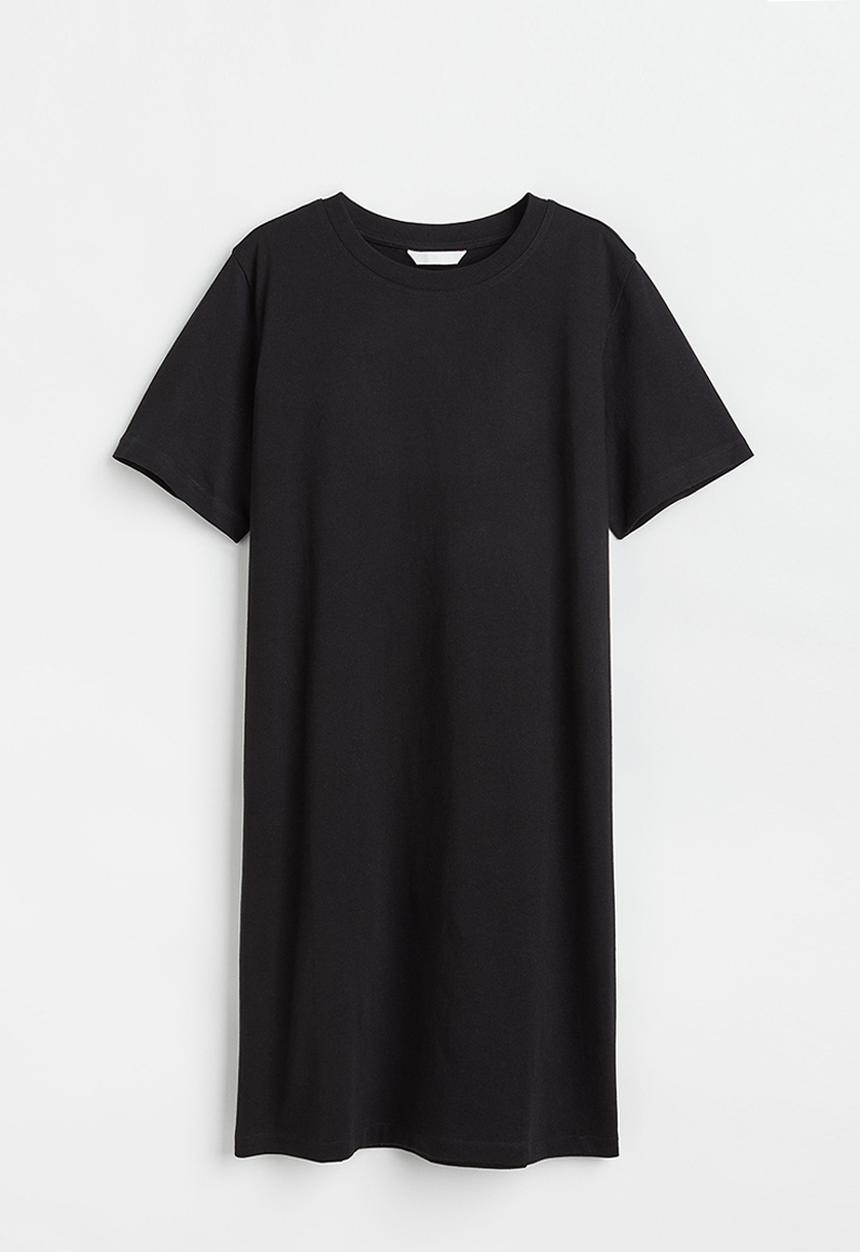 H&M - Cotton T-shirt dress - black