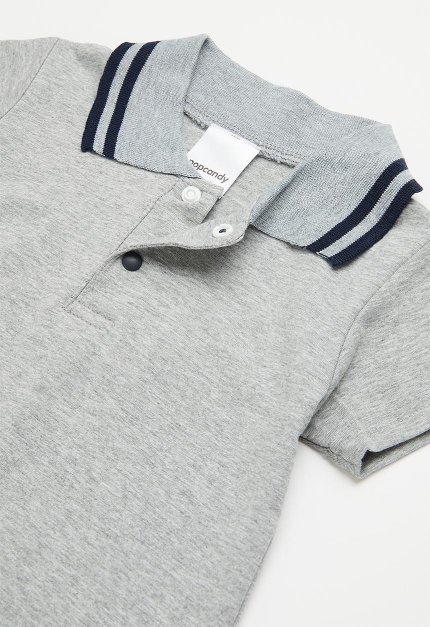 Pop Candy - Collared romper - grey