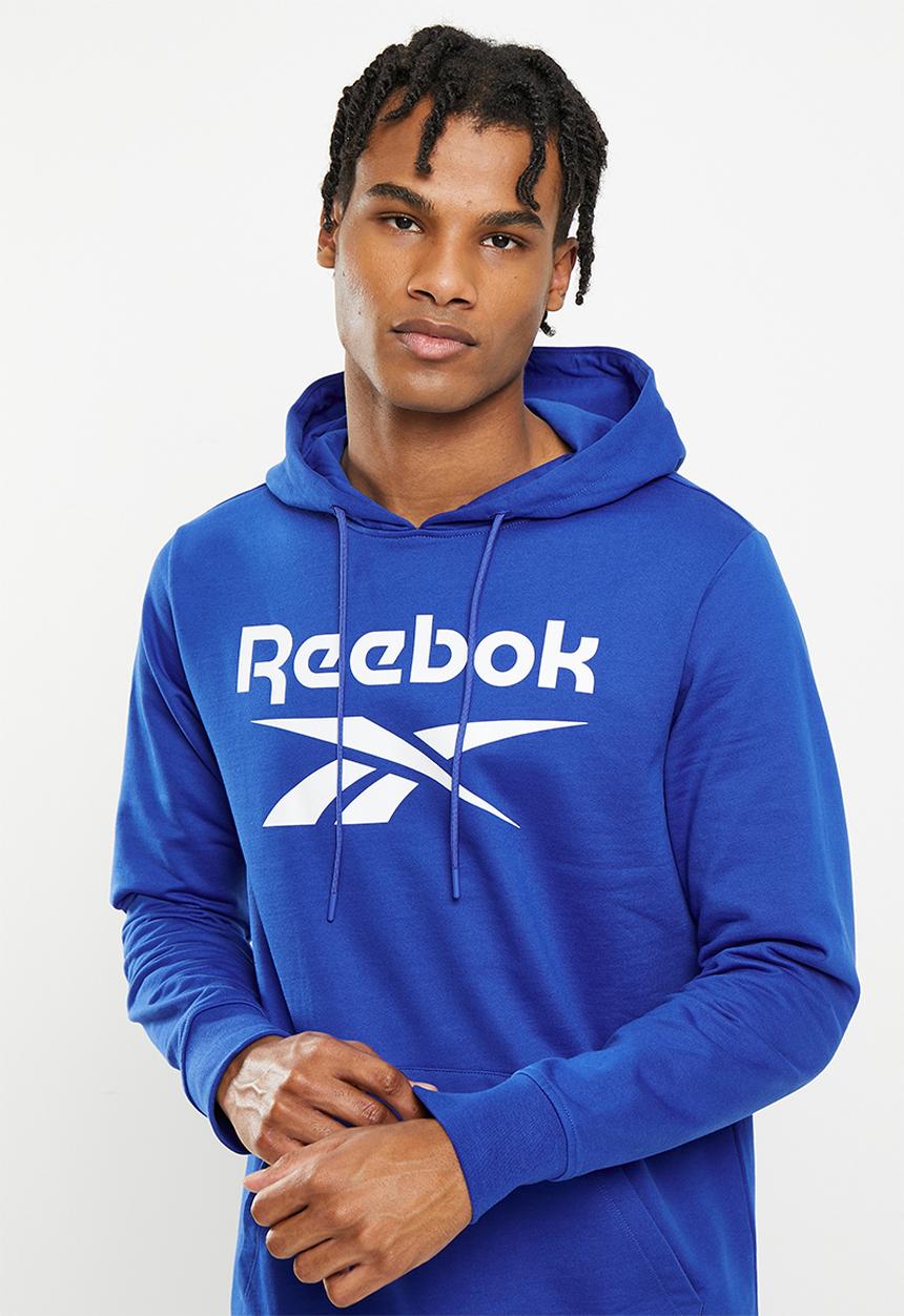 Reebok - Identity fleece stacked logo pullover hoodie - light blue