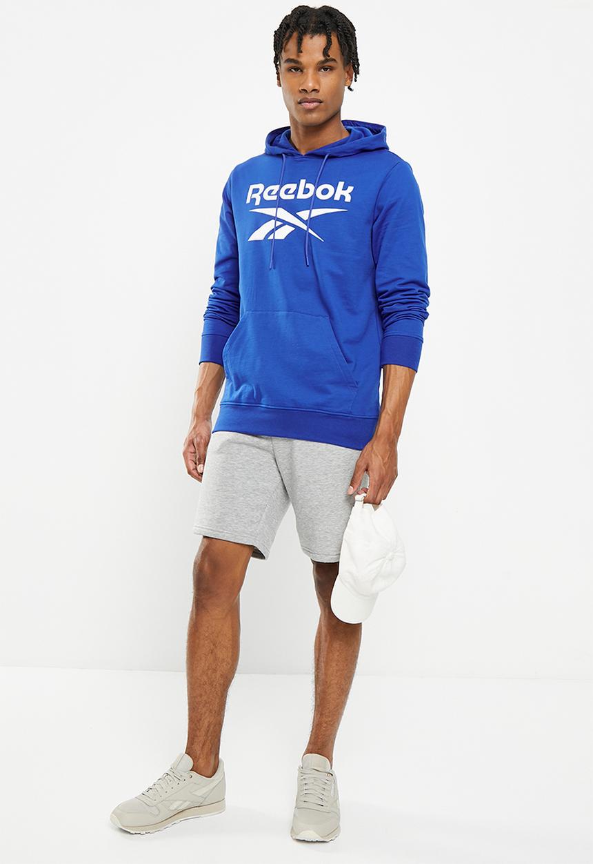 Reebok - Identity fleece stacked logo pullover hoodie - light blue