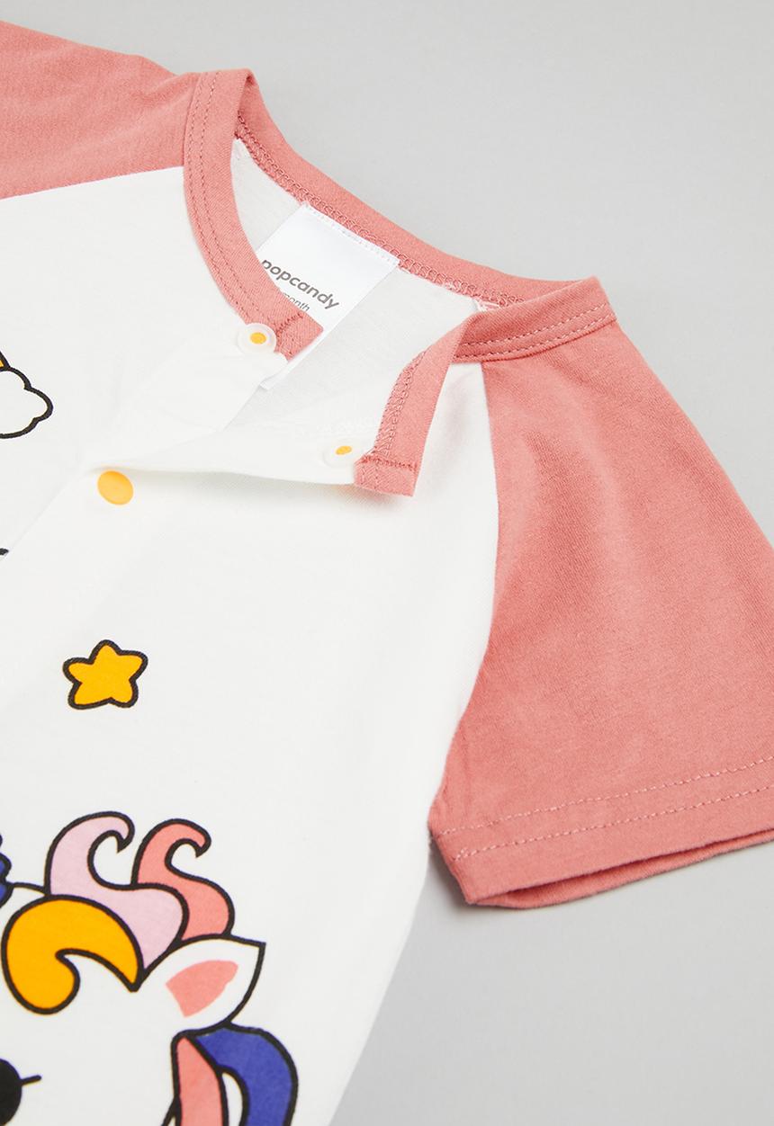 Pop Candy -  Short sleeve romper - pink/white