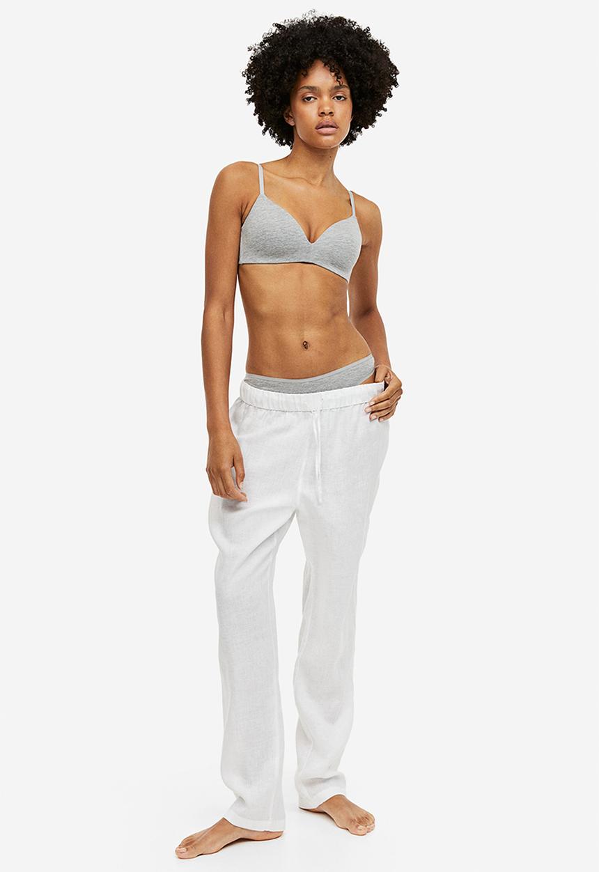 H&M - 3-pack cotton thong briefs - grey marl/white