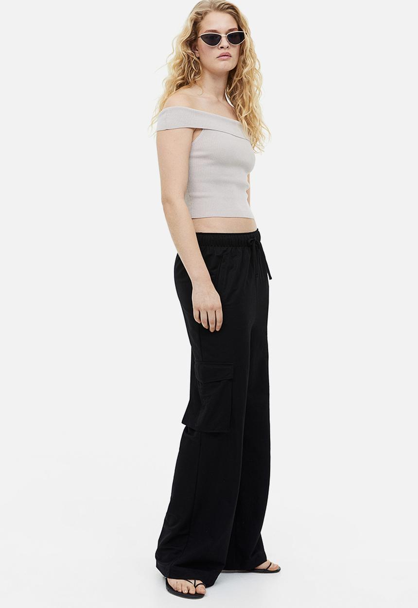 H&M - Pull-on cargo trousers - black