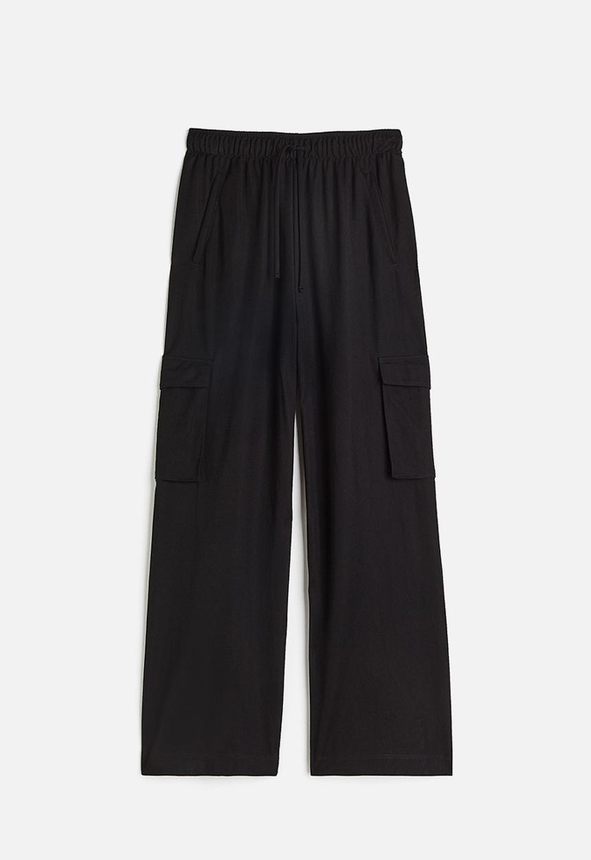 H&M - Pull-on cargo trousers - black