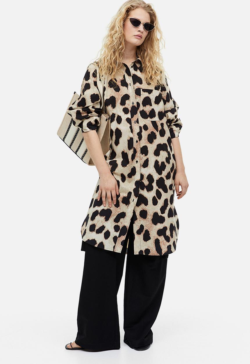 H&M - Shirt dress - beige & leopard print