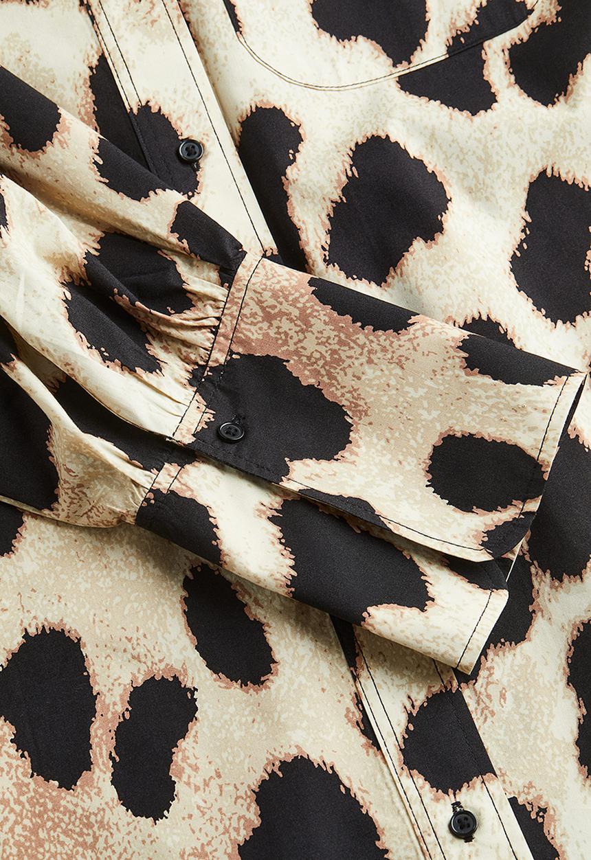 H&M - Shirt dress - beige & leopard print