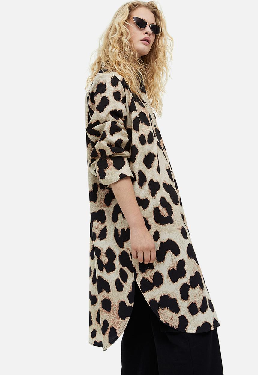 H&M - Shirt dress - beige & leopard print