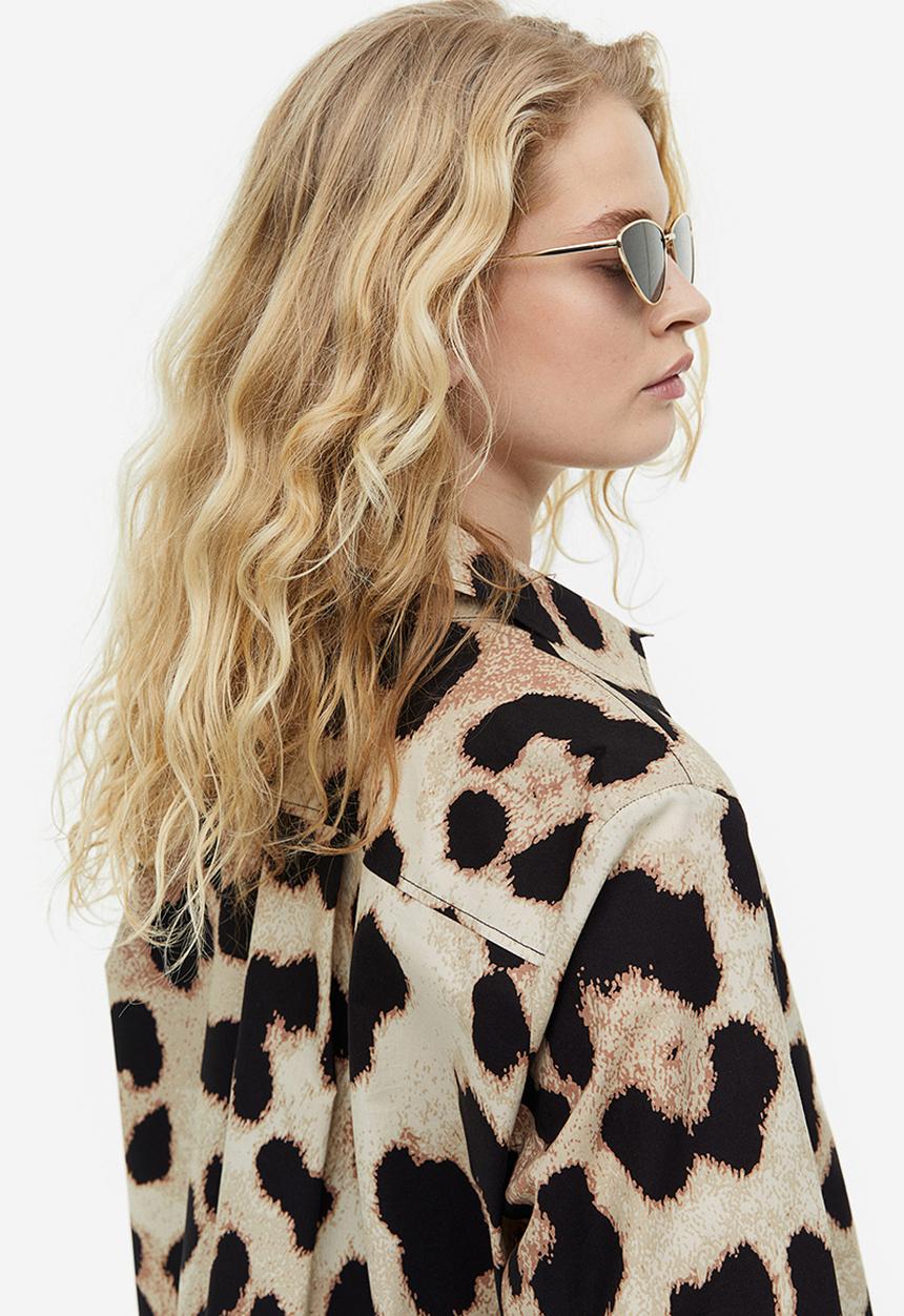 H&M - Shirt dress - beige & leopard print