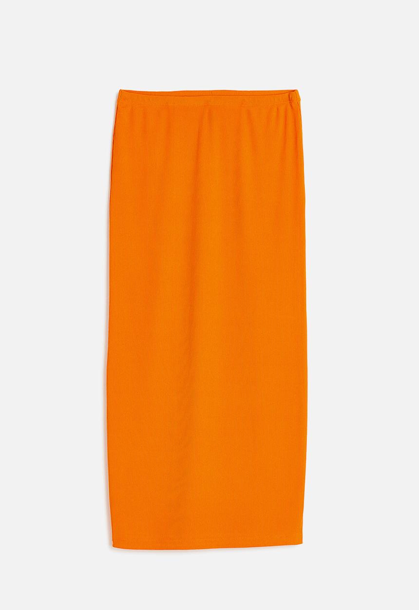 H&M - Ribbed pencil skirt - orange