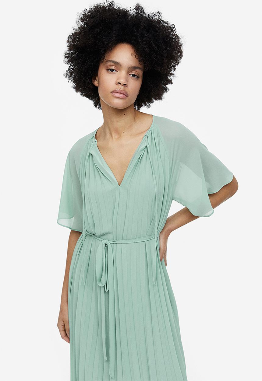 H&M - Pleated dress - mint green 