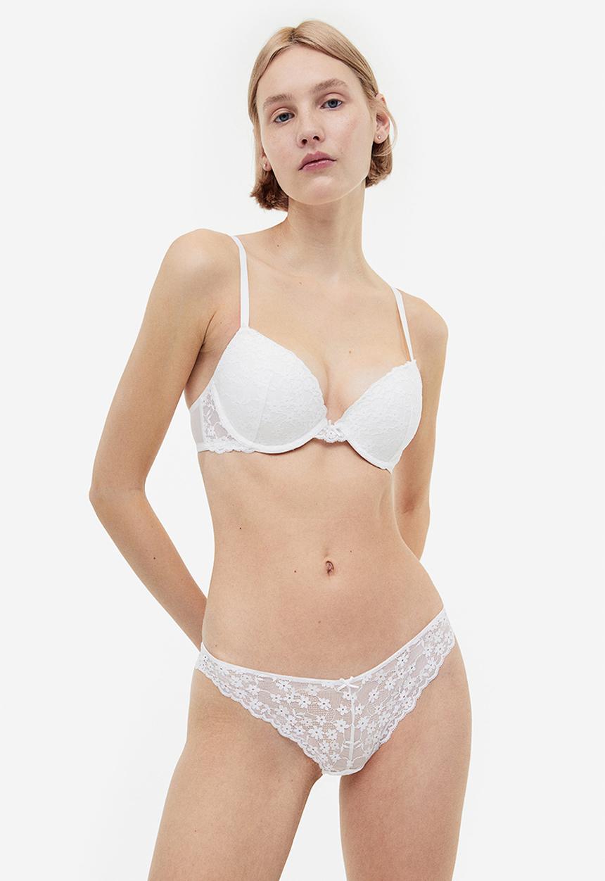 H&M - Push-up lace bra - white