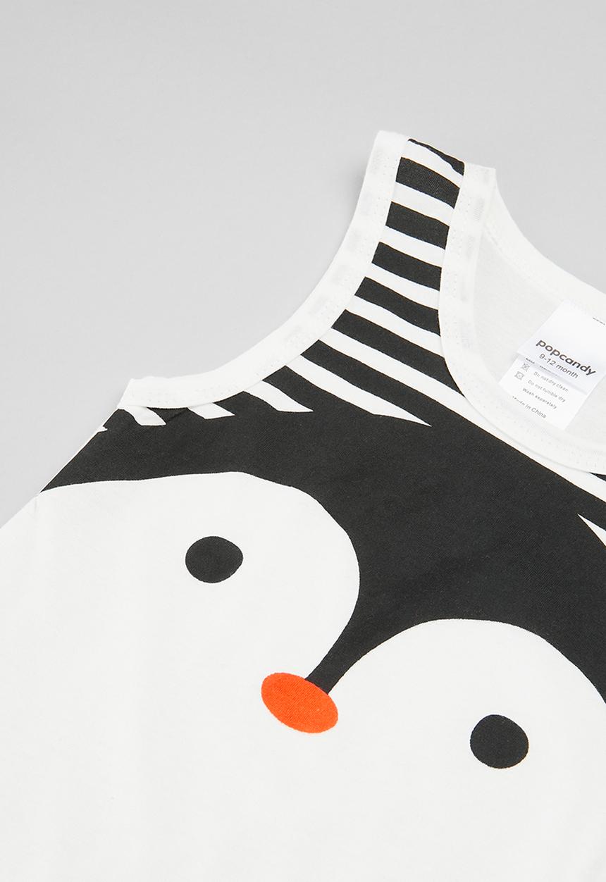 Pop Candy -  sleeveless bodyvest - black & white