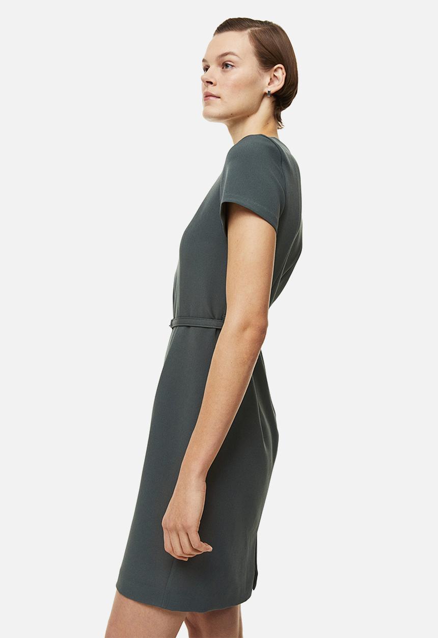 H&M - Belted dress - dark green 