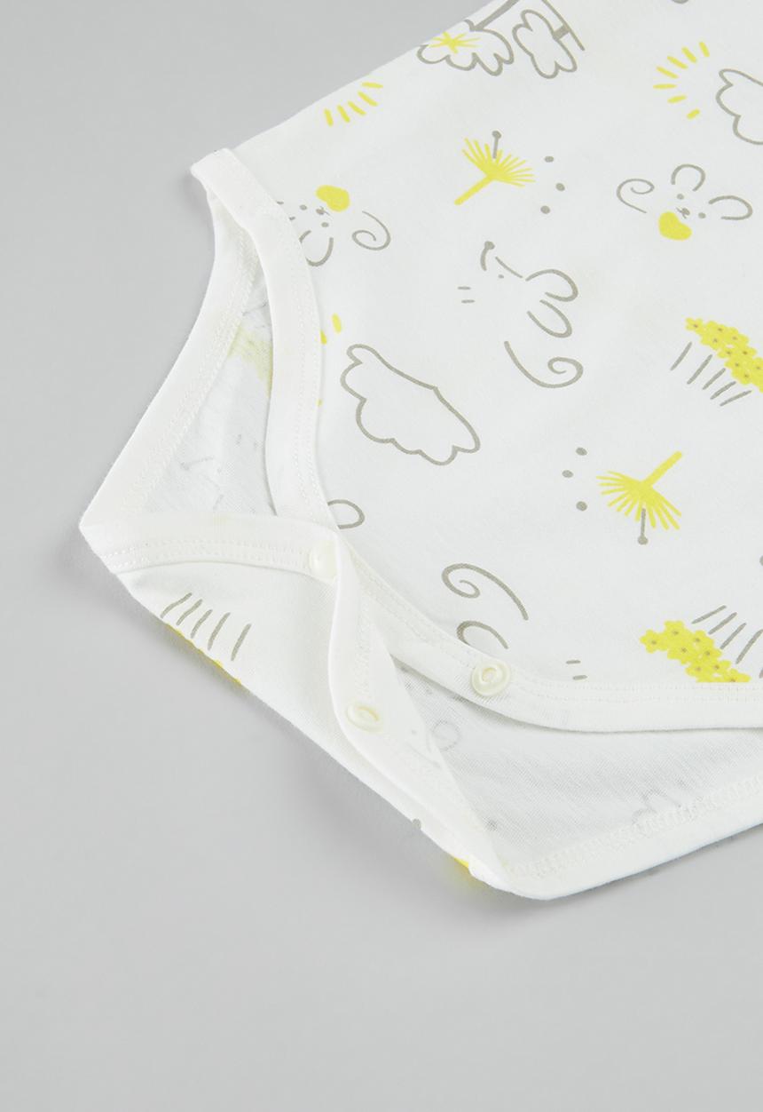 Pop Candy - Printed bodyvests - white and yellow