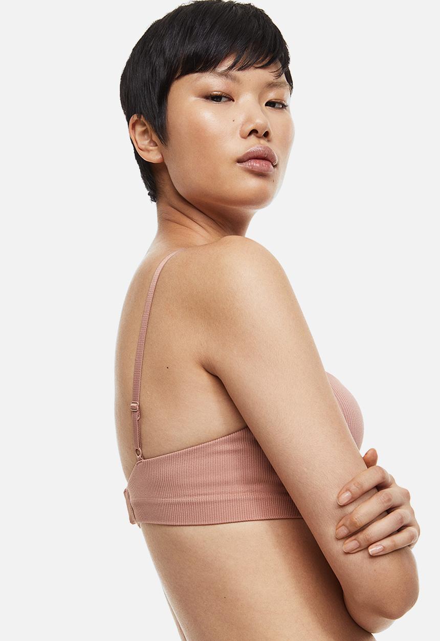 H&M - Seamless super push-up bra - old rose 