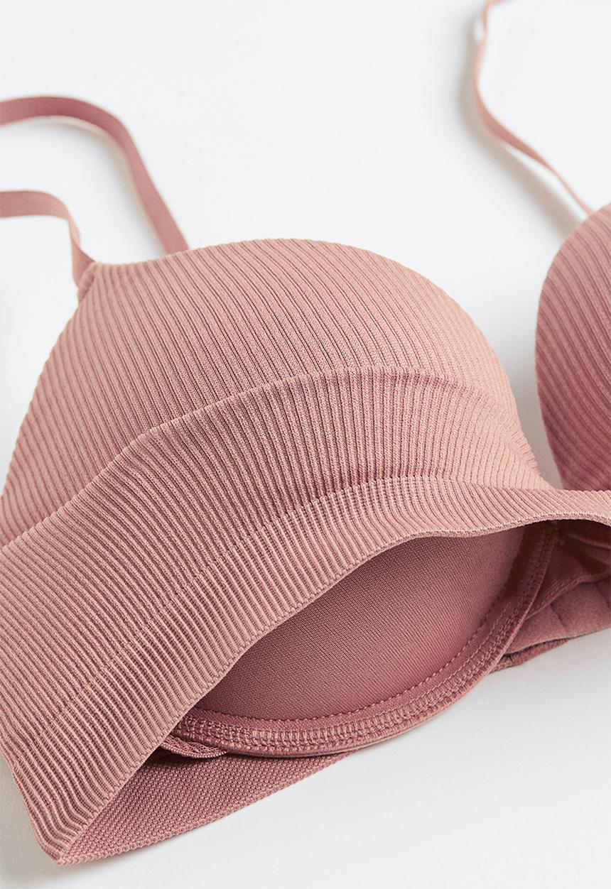 H&M - Seamless super push-up bra - old rose 