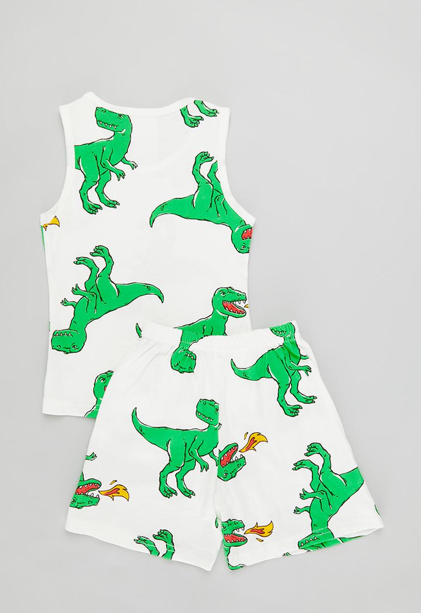 Pop Candy - Dino pj set - green & white