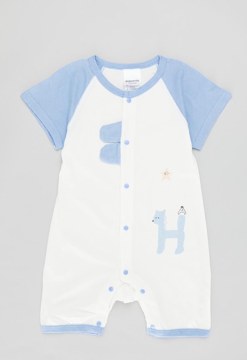 Pop Candy - Printed romper - blue and white