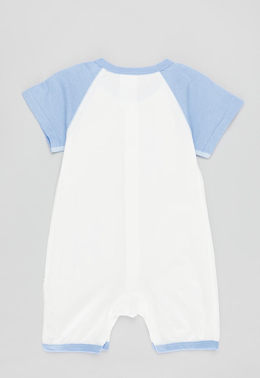 Pop Candy - Printed romper - blue and white