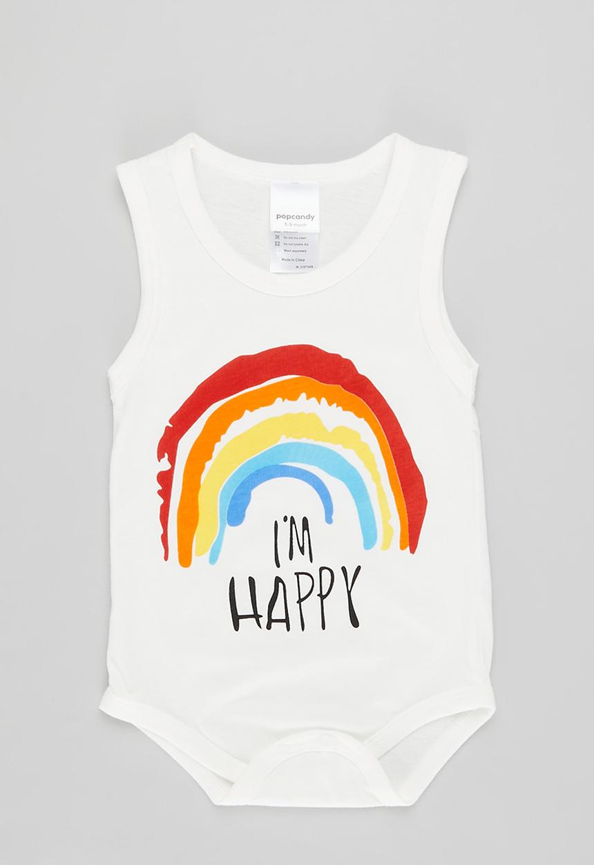 Pop Candy -  sleeveless bodyvest - white