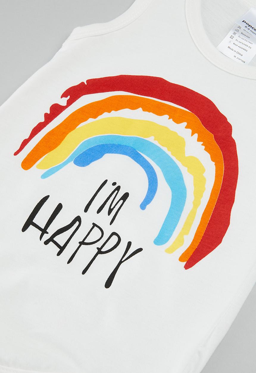 Pop Candy -  sleeveless bodyvest - white