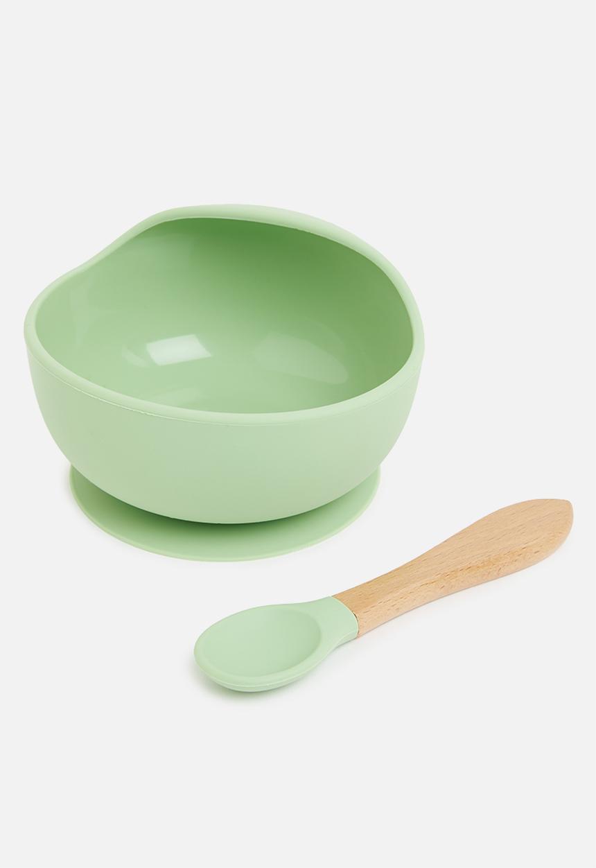 Sixth Floor - Silicone baby suction bowl and spoon - mint