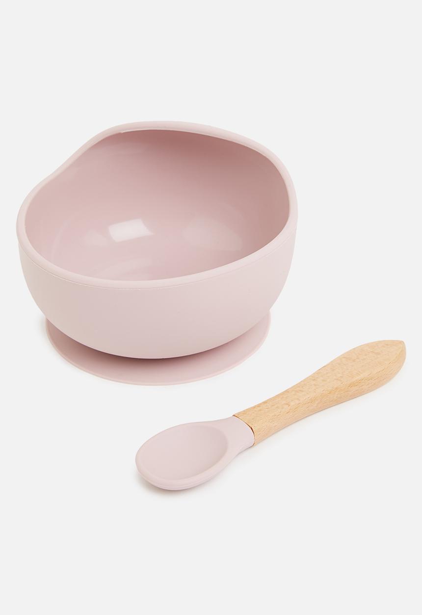 Sixth Floor - Silicone baby suction bowl and spoon - blush