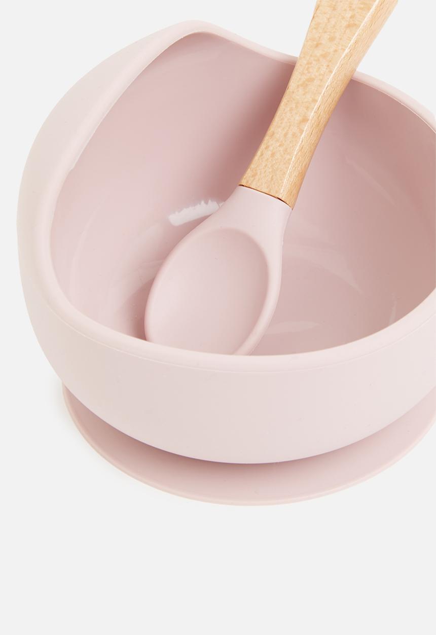 Sixth Floor - Silicone baby suction bowl and spoon - blush