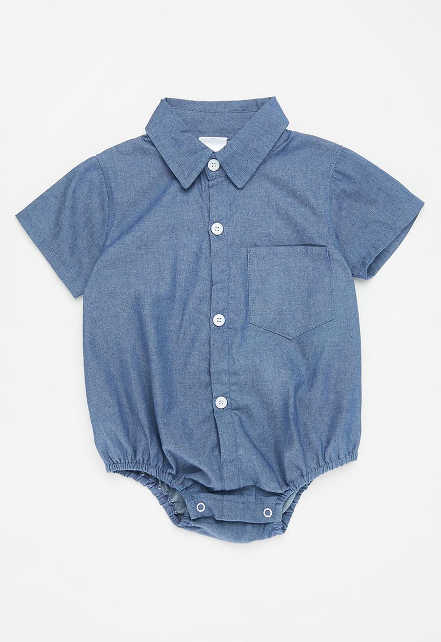 Pop Candy -  Collared romper - blue