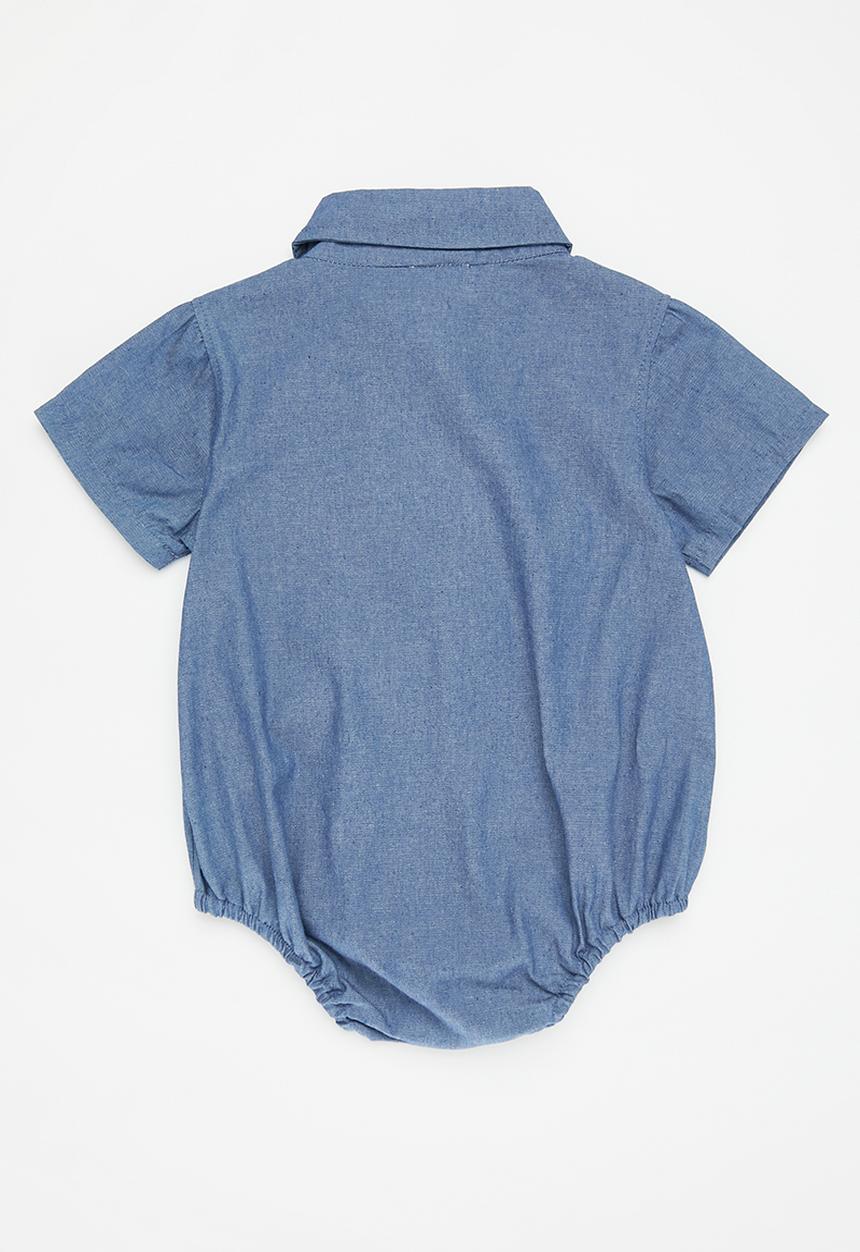 Pop Candy -  Collared romper - blue