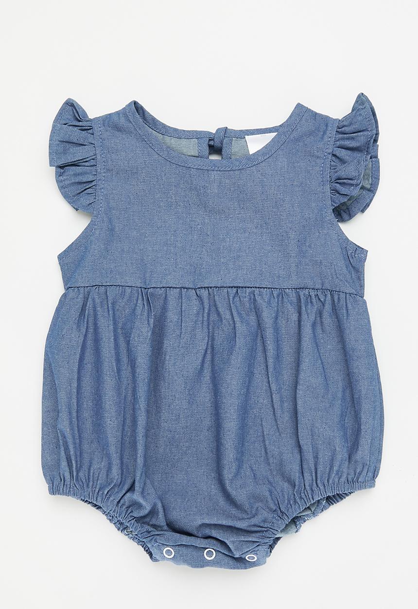 Pop Candy -  Frilled sleeve romper - blue