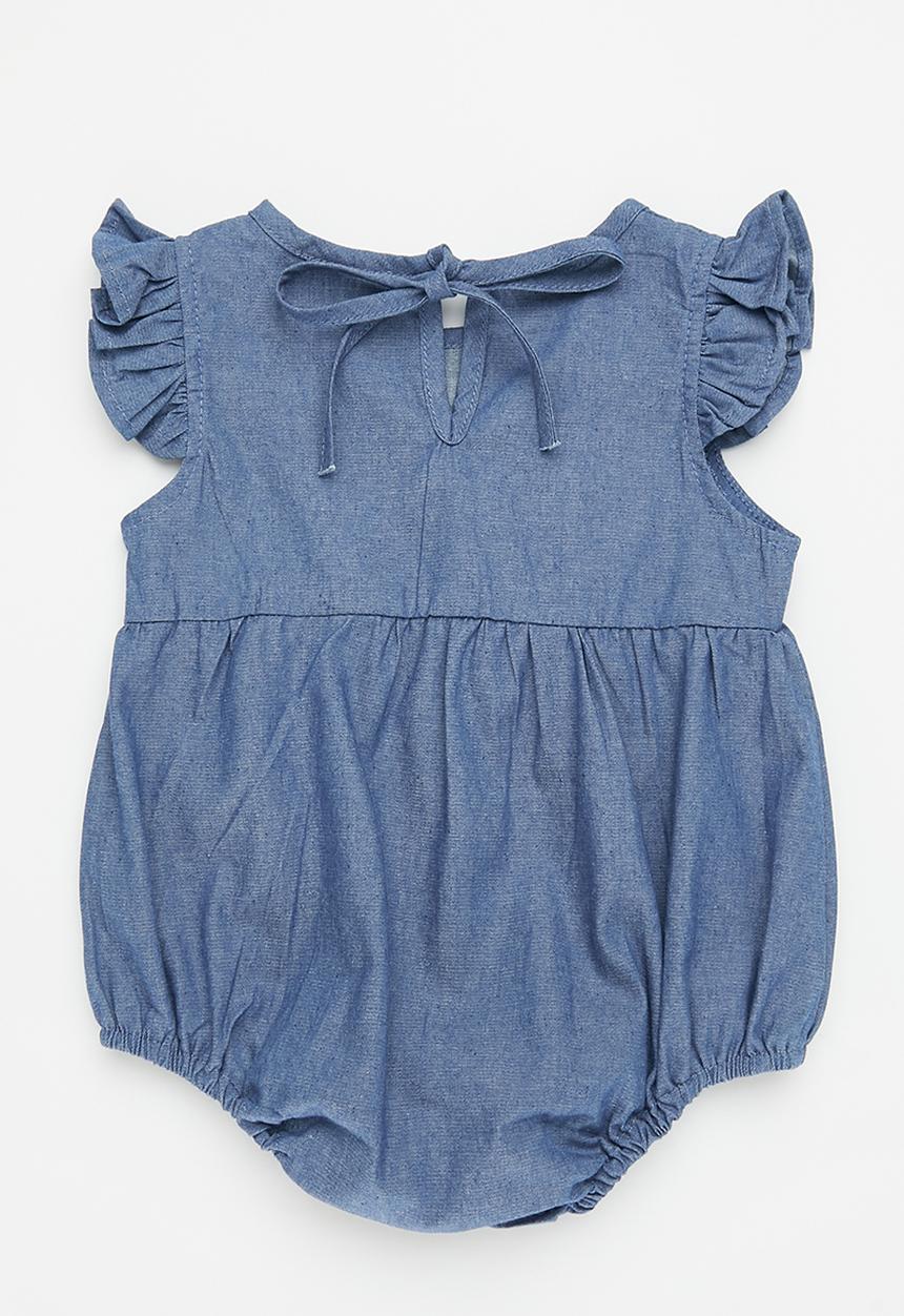 Pop Candy -  Frilled sleeve romper - blue